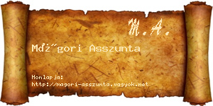 Mágori Asszunta névjegykártya